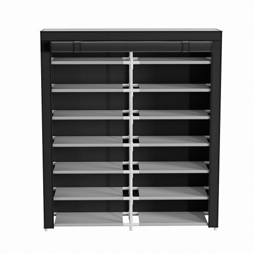Living And Home Double-row Shoe Cabinet with Roll-Up Door 2