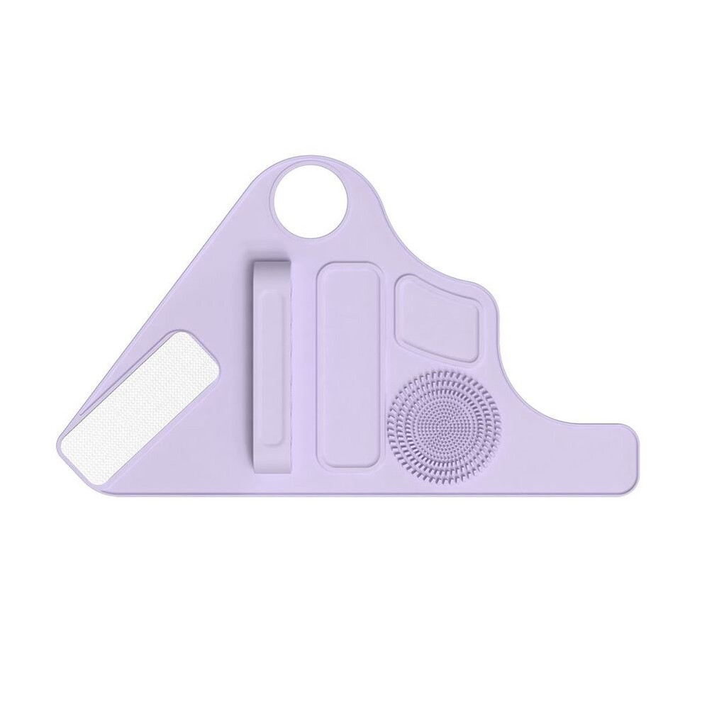 (purple) Durable Silicone Makeup Tool Storage Purple Pink Soft Makeup Cleaner Holder Adjustable Makeup Brush Strap Wristband Makeup