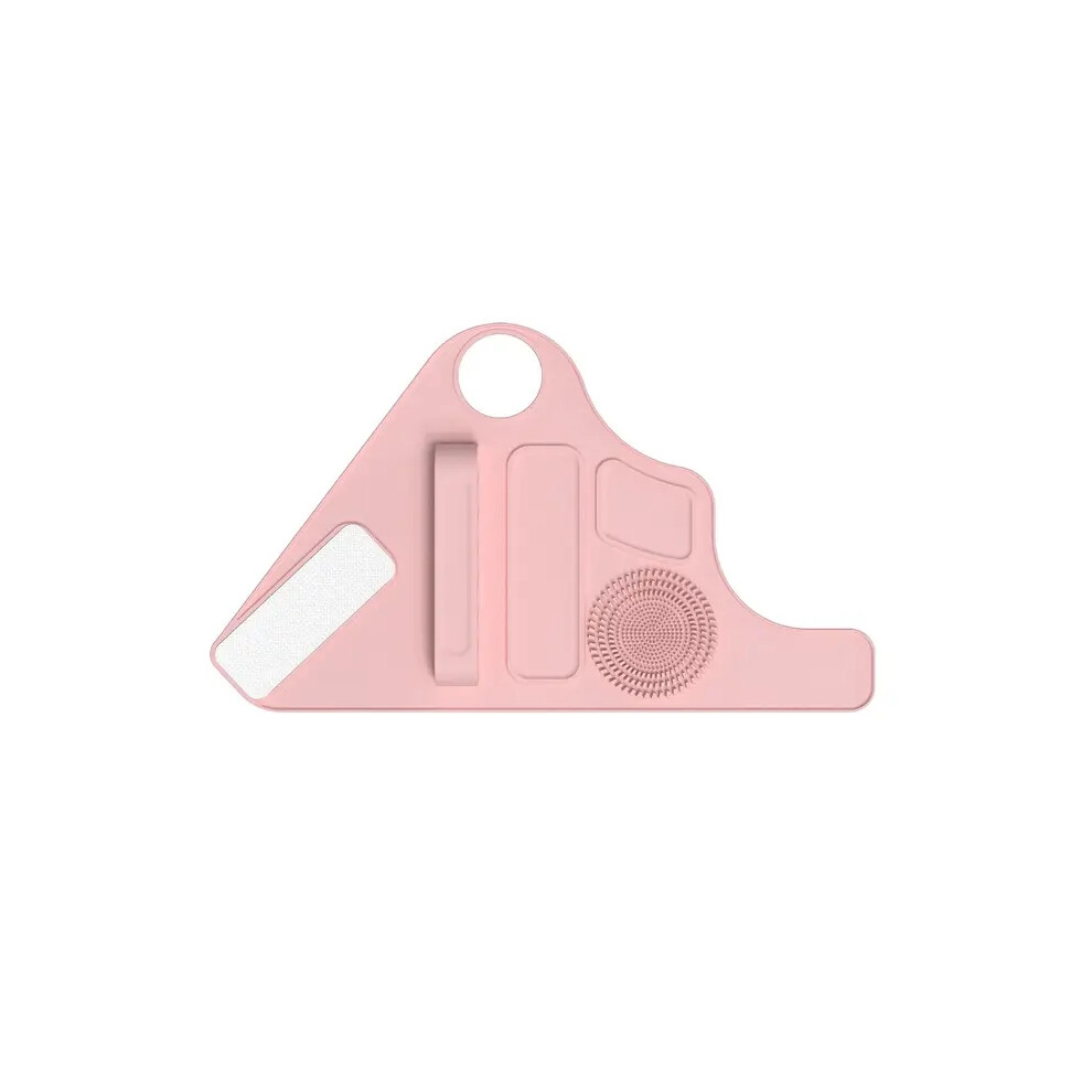 (pink) Durable Silicone Makeup Tool Storage Purple Pink Soft Makeup Cleaner Holder Adjustable Makeup Brush Strap Wristband Makeup