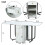 Folding Dining Table with Cupboard and 2 Drawers, White/Black 4