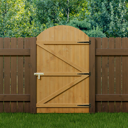 (90*150cm) Semi Braced Arch Top Strong Wooden Garden Gate
