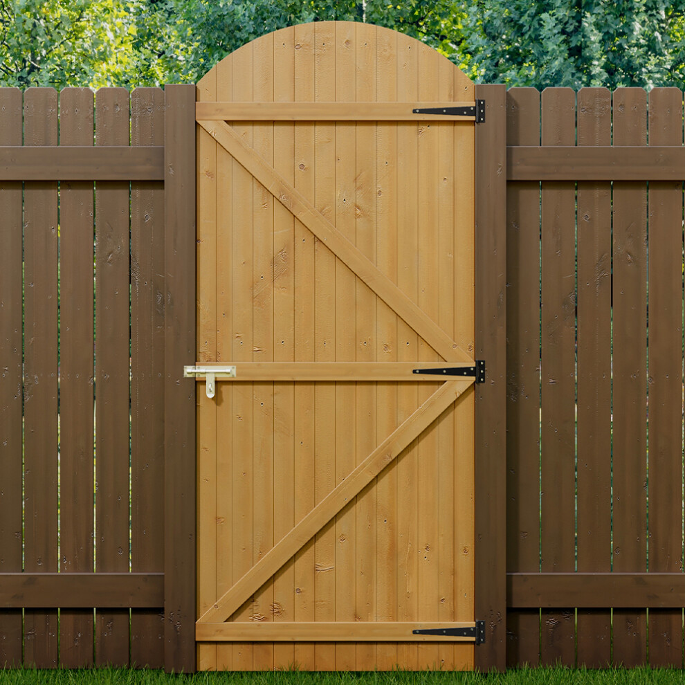 (90*210cm) Semi Braced Arch Top Strong Wooden Garden Gate