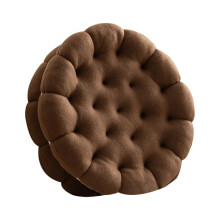 (Coffee) Creative new biscuit pillow Fashion sandwich sofa cushion Office nap pillow soft and comfortable