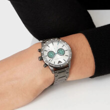 EMPORIO ARMANI AR11471 MEN'S WATCH GREY BRACELET SILVER DIAL GREY CASE