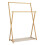 Living And Home Bamboo Double Rod Clothes Rack with Hooks 2