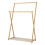 Living And Home Bamboo Double Rod Clothes Rack with Hooks 3