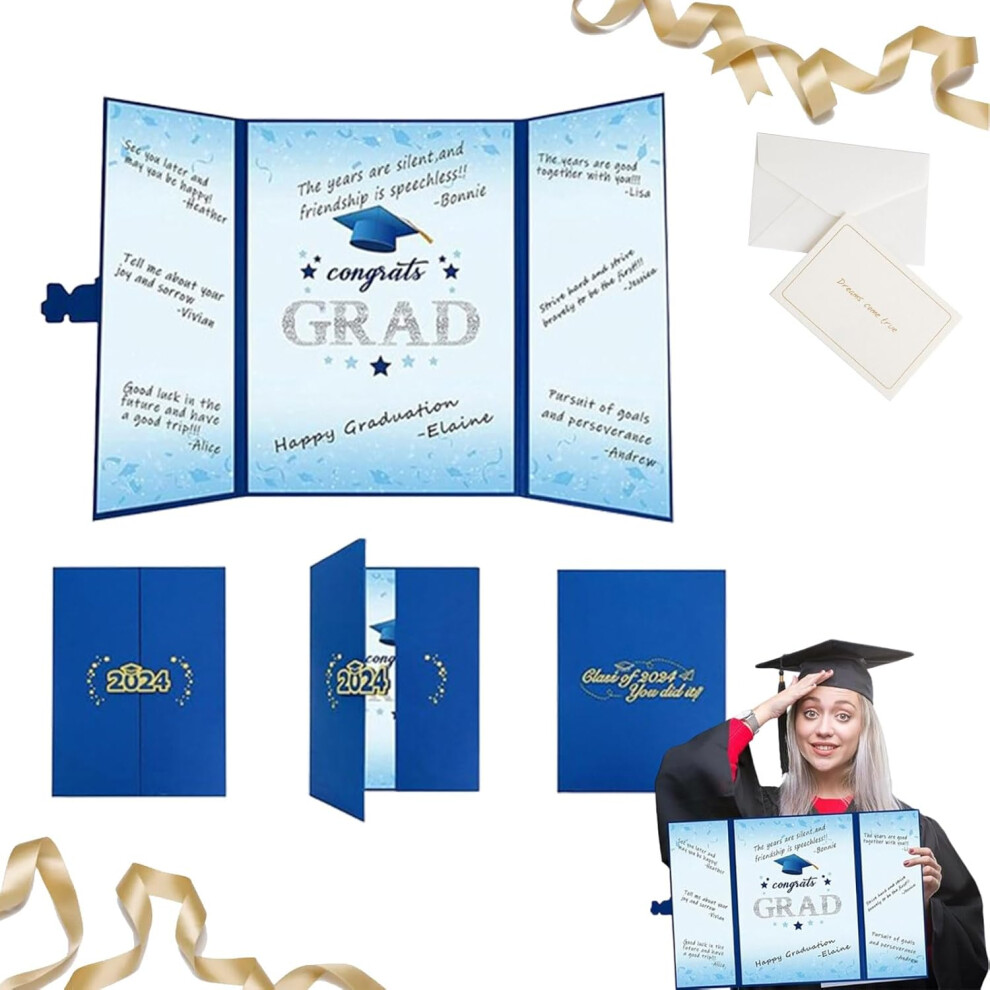 (Blue) Graduation Guest Book, Graduation Guest Book 2024, Graduation Sign in Boo
