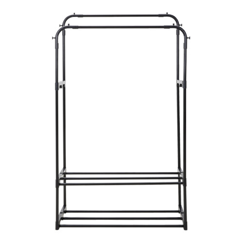 Living And Home (Black) Double Rod Metal Clothes Rack 2
