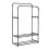 Living And Home (Black) Double Rod Metal Clothes Rack 1
