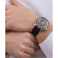 EMPORIO ARMANI AR11486 MEN'S WATCH BROWN STRAP BROWN DIAL SILVER CASE