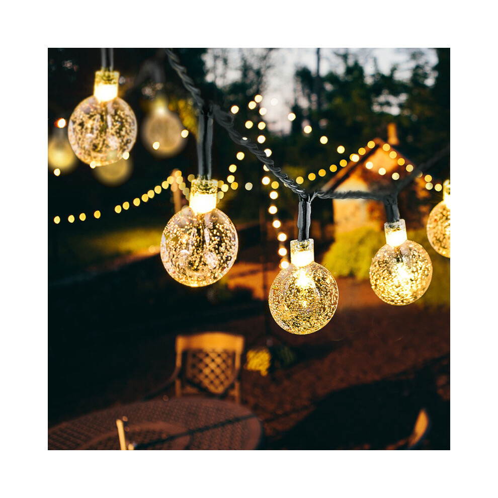 (12 m 100 lights, Warm white 2.4cm) Solar lights, Waterproof String Lights Outdoor Fairy Lights for Garden Yard Home Party Wedding Christmas Decoration
