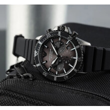 EMPORIO ARMANI AR11515 MEN'S WATCH BLACK STRAP GREY DIAL GREY CASE