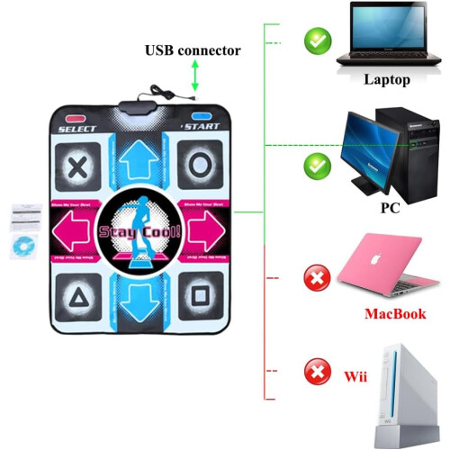 USB Wired Non-Slip Dance Mats HD Foot Print Dancing Game Step Pad for PC 1