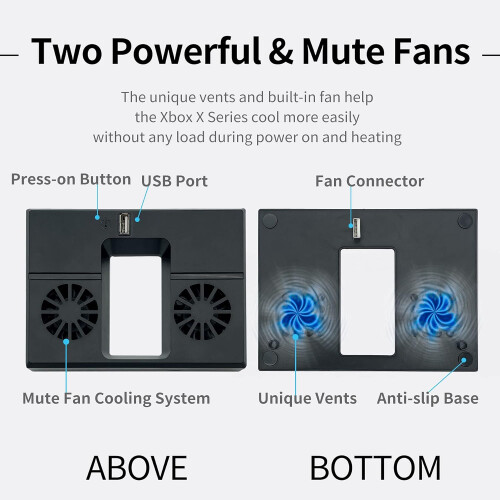 USB Game Console RGB Cooling Fan for XBOX Series X Side Mount Vertical Cooler 1