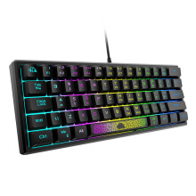 (Black) K61 RGB Wired Keyboard 60 Percent 62 Keys Ergonomic Gaming Keyboard (Black)