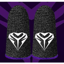 (Purple) 1 Pair Finger Sleeve for PUBG Breathable Sweatproof Fingertip Cover (Blue)