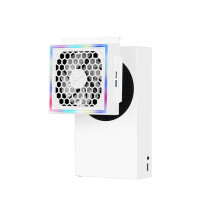 (White) Game Console Cooling Fan LED Strip Lights 3 Gears Side Cooler for Xbox Series S(White)