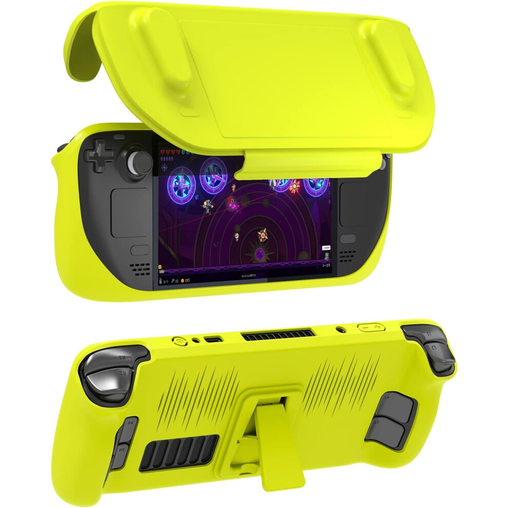 (Yellow) Game Console Case Protector With Bracket Handheld Protective Case For Steam Deck Yellow 9417278173786