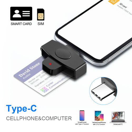 CAC Smart Card Reader Bank Tax Declaration SIM IC Card Reader for Mac/Android OS 2
