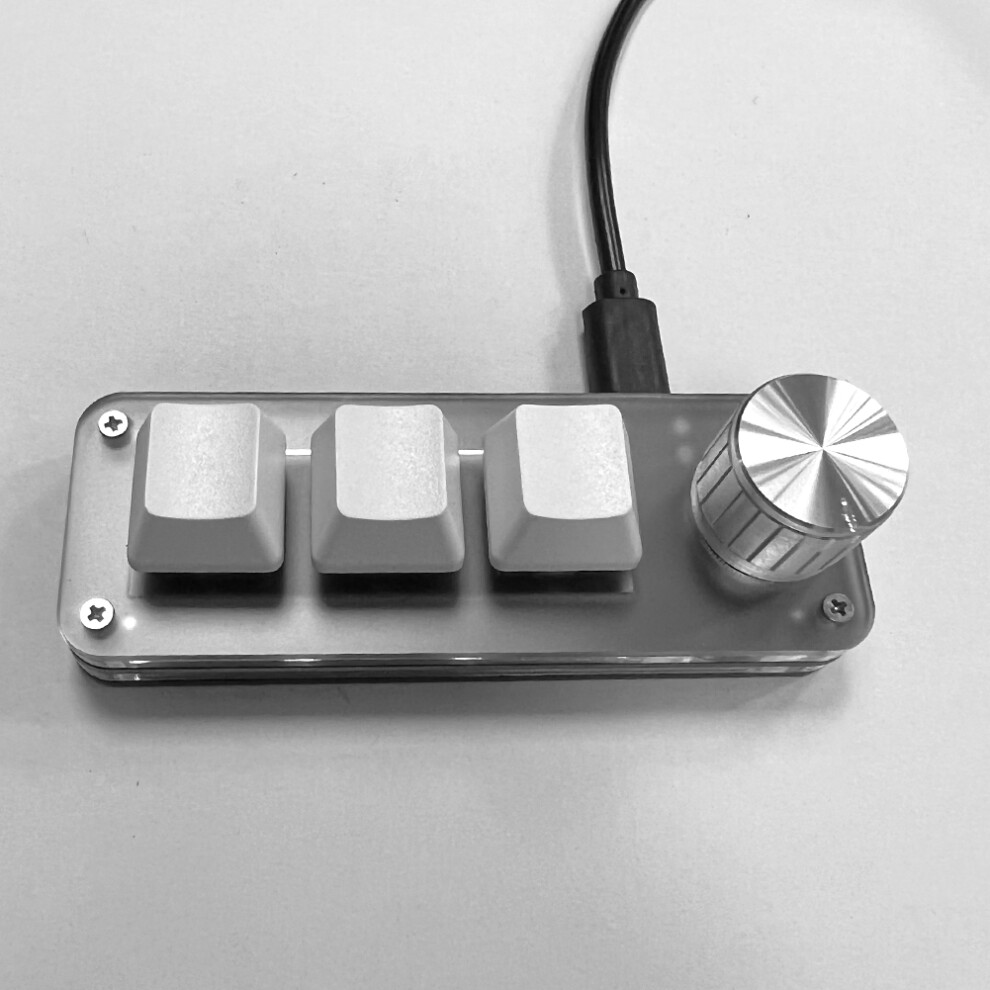 ( 3Keys) 3 Key 1 Knob Programming Macro Custom Knob Keyboard Rgb Macropad(Black 3 Keys) White 9417278173168