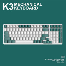 (Water green red axis) K6 Gamer Keypad Bluetooth-compatible 2.4G Wireless Keypad (Shimmer Green Axis)