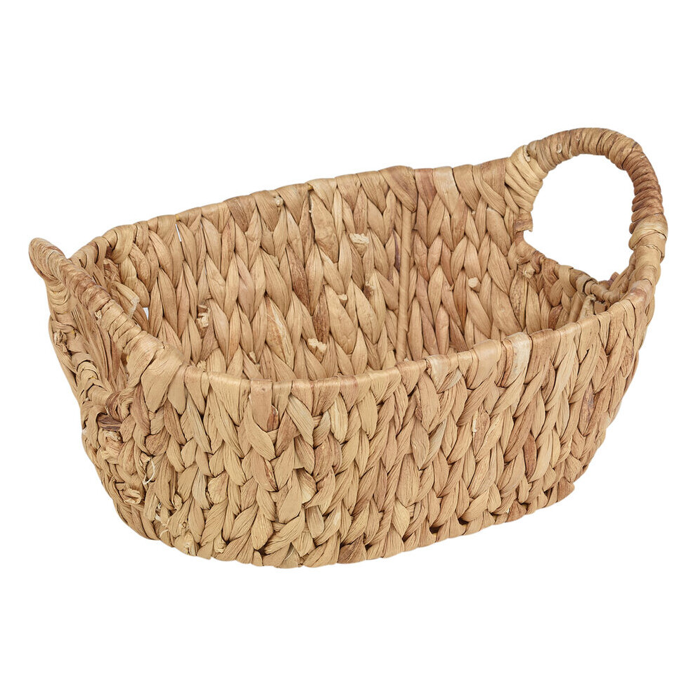 (Oval) Natural Handmade Water Hyacinth Woven Storage Basket