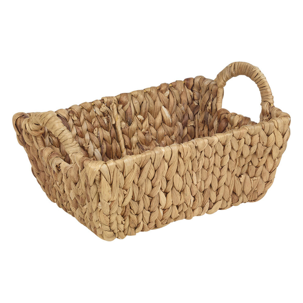 (Rectangle) Natural Handmade Water Hyacinth Woven Storage Basket