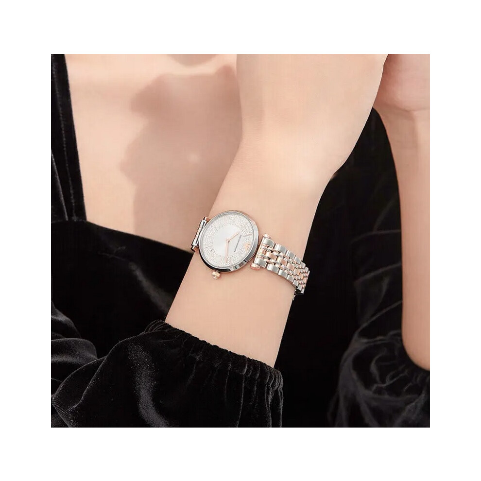 EMPORIO ARMANI AR11537 WOMENS WATCH SILVER ROSE GOLD STRAP SILVER DIAL
