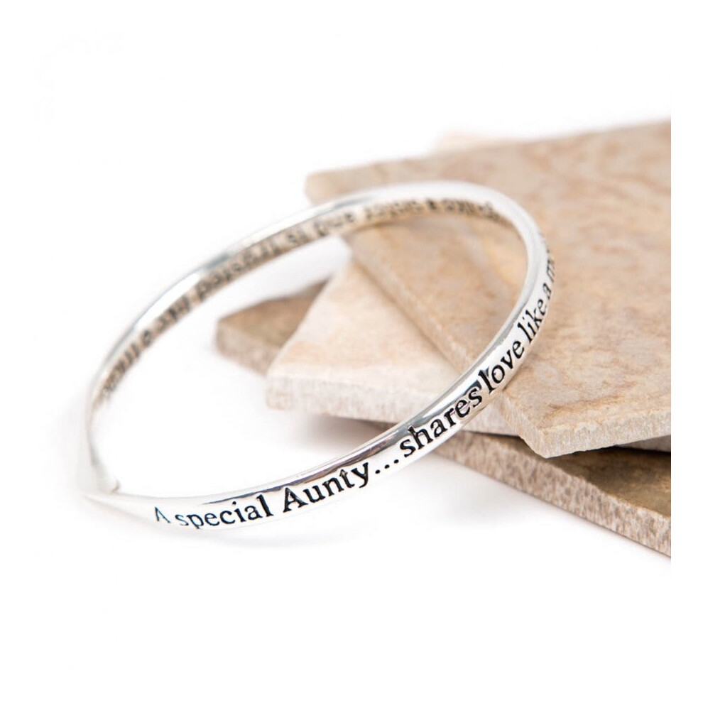 Love The Links Silver Special Aunty Aunt Auntie Quote Message Bangle Bracelet