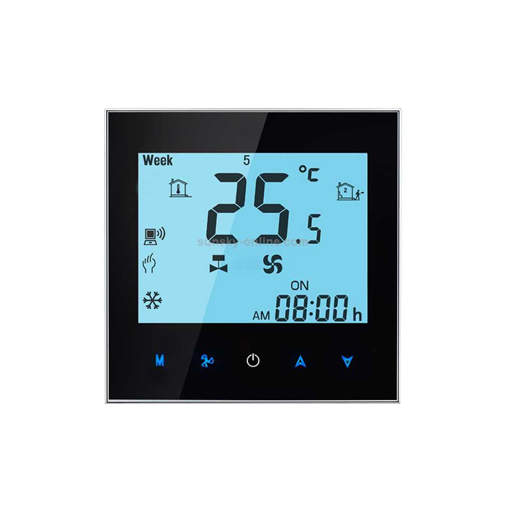 Thermostat d'ambiance Programmable à 4 tuyaux pour climatisation, écran LCD, pour unité de ventilo-convecteur