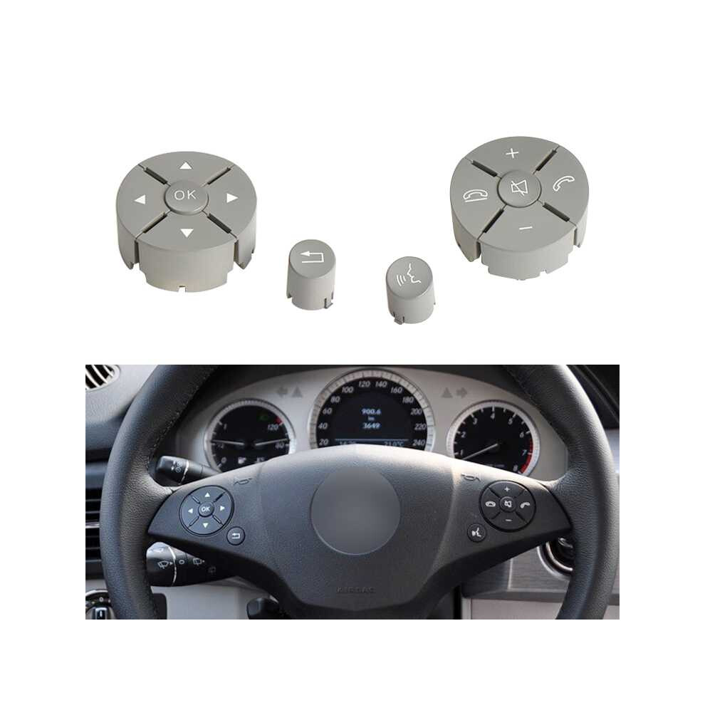 1 Pair Car Steering Wheel Switch Buttons Panel For Mercedes-Benz W204 2007-2014 766262128424