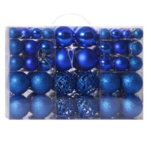 (Blue) Christmas Baubles Xmas Tree Hanging Balls Ornamentsl Pendant Festival Set of 100