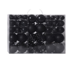 (Black) Christmas Baubles Xmas Tree Hanging Balls Ornamentsl Pendant Festival Set of 100