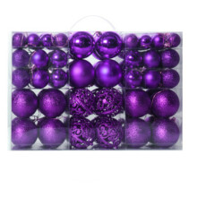 (Purple) Christmas Baubles Xmas Tree Hanging Balls Ornamentsl Pendant Festival Set of 100
