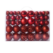 (Red) Christmas Baubles Xmas Tree Hanging Balls Ornamentsl Pendant Festival Set of 100