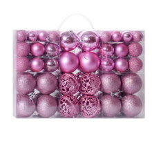 (Pink) Christmas Baubles Xmas Tree Hanging Balls Ornamentsl Pendant Festival Set of 100
