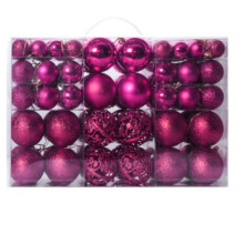(Rose) Christmas Baubles Xmas Tree Hanging Balls Ornamentsl Pendant Festival Set of 100