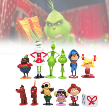 12pics The Grinch Plastic Model Toy Doll Cake Desktop Decoration Collection Gift