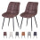 MCC (BROWN) 2Pcs Faux Matte Suede Leather Dining Chairs Alba 1