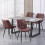 MCC (BROWN) 2Pcs Faux Matte Suede Leather Dining Chairs Alba 3