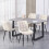 MCC (BEIGE) 2Pcs Faux Matte Suede Leather Dining Chairs Alba 3