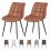 MCC (TAN) 2Pcs Faux Matte Suede Leather Dining Chairs Alba 1