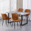 MCC (TAN) 2Pcs Faux Matte Suede Leather Dining Chairs Alba 3
