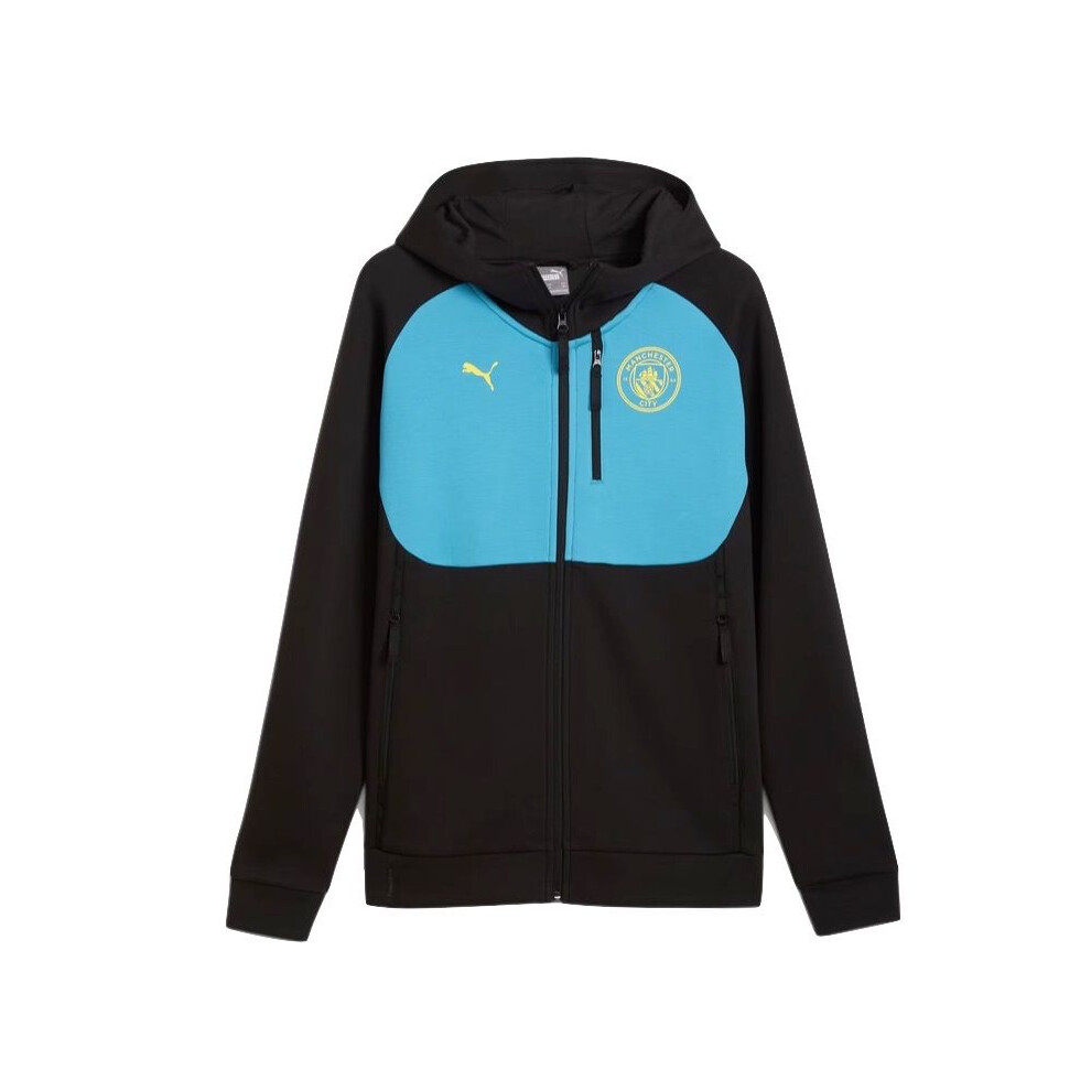 (L) Manchester City Black Pumatech Hoodie 2024/25