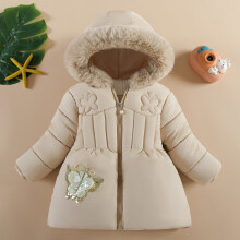 (Khaki, 3-4Years) Baby Kids Girls Coat Parka Jacket Warm Fleece UK