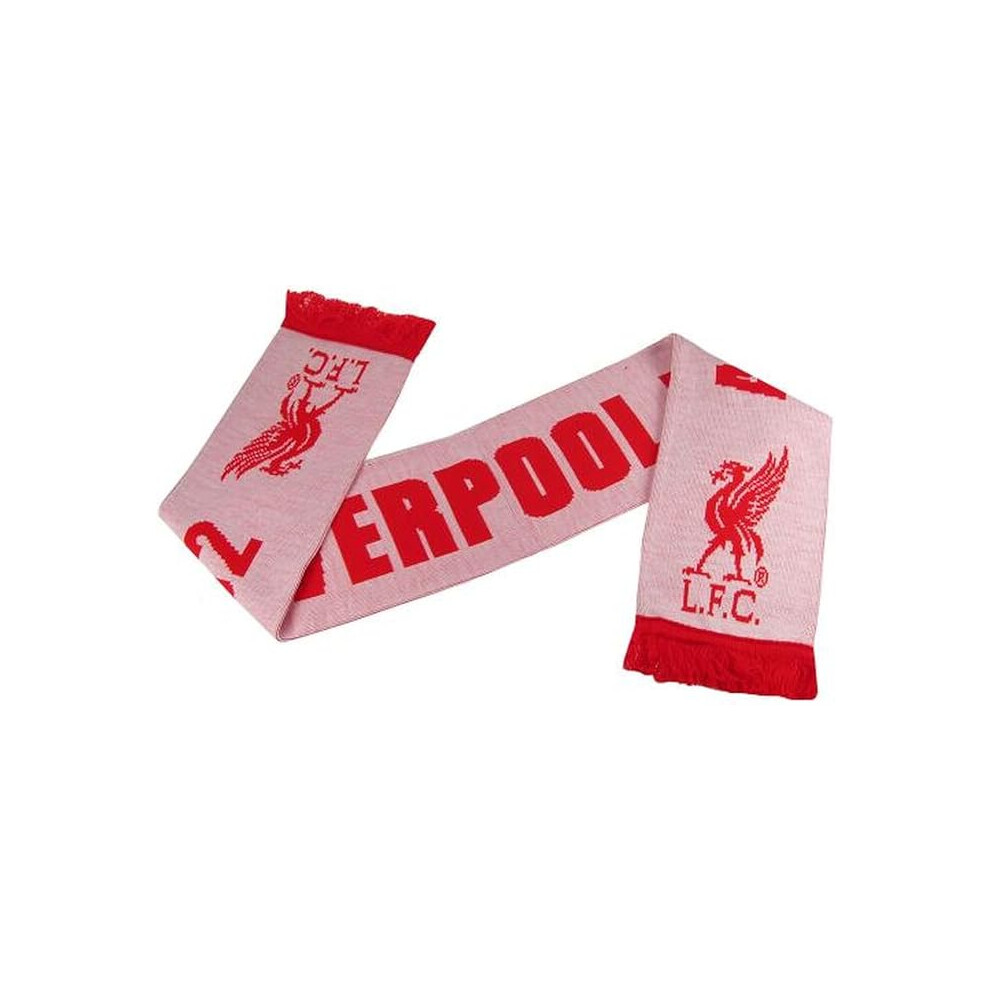 Official LIVERPOOL FC White and Red crested Scarf-image-OPC-PFCJK6Z-NEW