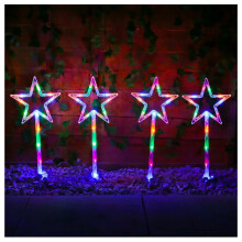 4-Pack Star Xmas Pathway Lights Stake Outdoor 40 LED Multi-Color