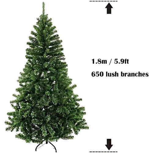 6FT Artificial Christmas Tree 110 Decoration Pcs Snow Encrypted Design 1