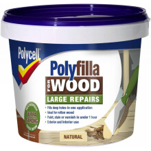 Polycell - Polyfilla For Wood Large Repairs - 375gm Natural Tub