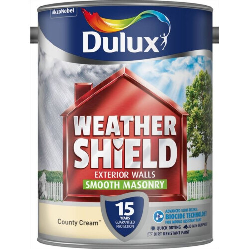 Dulux Dulux - Weathershield Smooth Masonry Paint 5L - County Cream